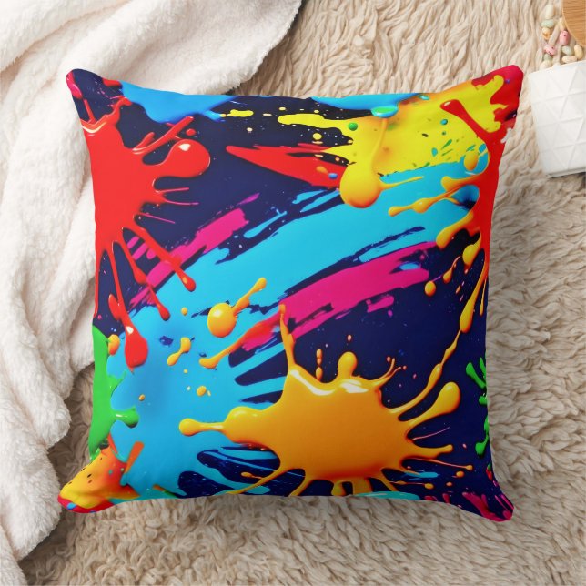 Cojín Decorativo Pintura de neón animada en expresión fluida (Manta)