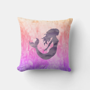 Cojín Decorativo Pintura de Ombré de Sirena