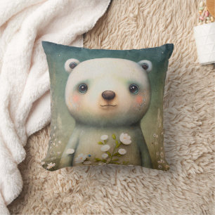 Cojín Decorativo Pintura de oso polar bebé lindo