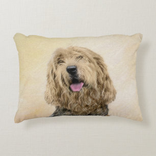 Cojín Decorativo Pintura de Otterhound - Arte de Perro Original Lin