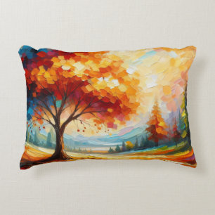 Cojín Decorativo Pintura de paisajes con colores brillantes