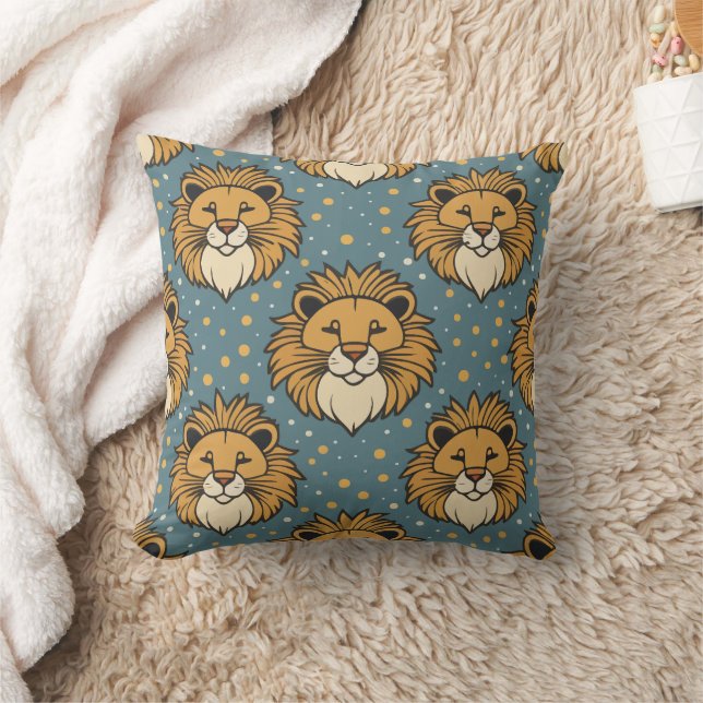 Cojín Decorativo Pintura de patrón de personalizado lindo de león (Manta)