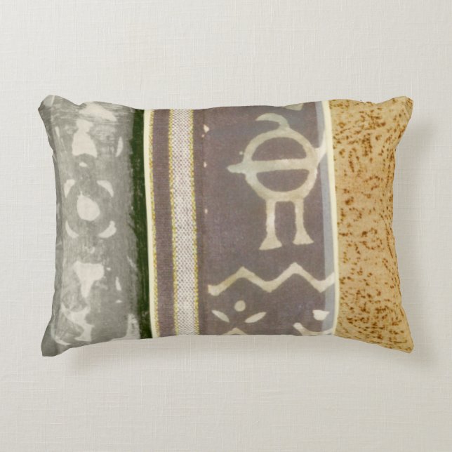 Cojín Decorativo Pintura de patrón tribal contemporáneo (Anverso)