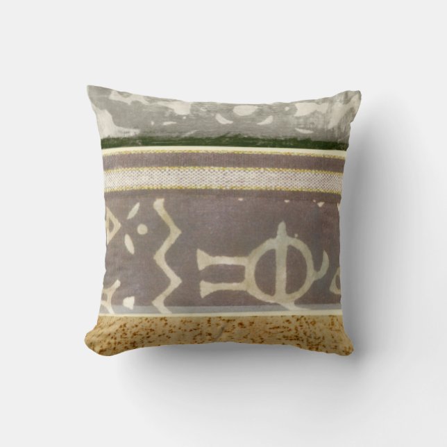 Cojín Decorativo Pintura de patrón tribal contemporáneo (Anverso)