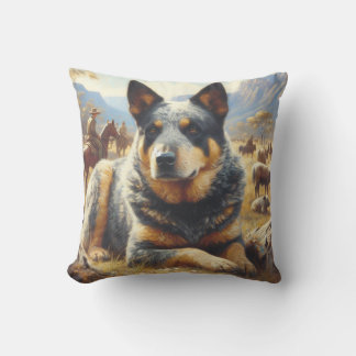 Cojín Decorativo Pintura de perro de ganado antiguo de Australia