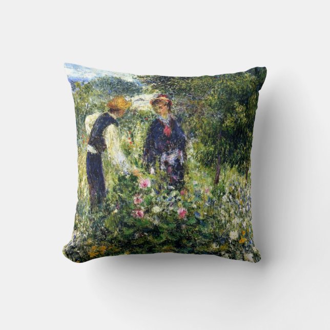 Cojín Decorativo Pintura de Pierre Renoir, flores de picar (Anverso)