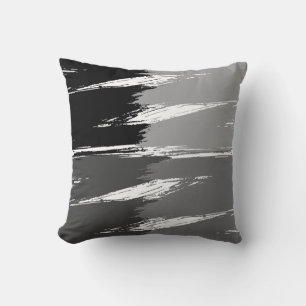 Cojín Decorativo Pintura de pincel blanco gris negro