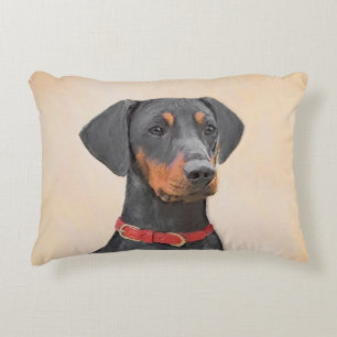 Cojín Decorativo Pintura de Pinscher original de arte animal