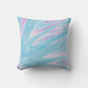 COJÍN DECORATIVO PINTURA DE PINTURA DE COLOR ROSA Y AZUL ABSTRACTO