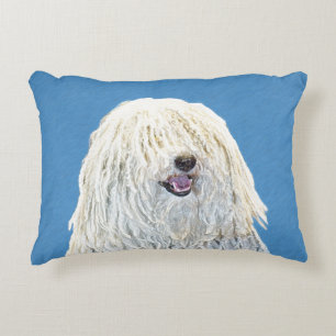 Cojín Decorativo Pintura de Puli - arte original lindo del perro