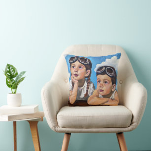 Cojín Decorativo Pintura de Querubín Moderno - Arte Inspirado en Re
