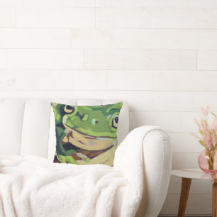 Cojín Decorativo Pintura de rana: regalo para amantes de las ranas