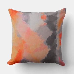 Cojín Decorativo Pintura de resumen gris naranja