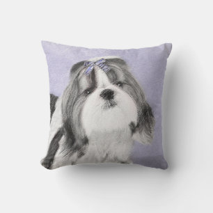 Cojín Decorativo Pintura de Shih Tzu - Arte de perro original lindo