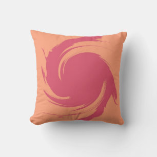 Cojín Decorativo Pintura de Swirl Rosa Retro Resumen Arte