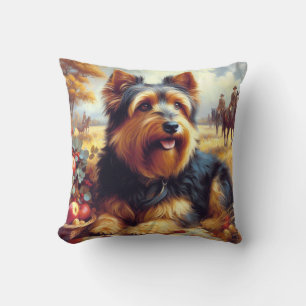 Cojín Decorativo Pintura de Terrier Australiano Vintage