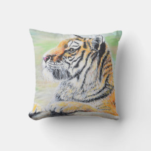 Cojín Decorativo Pintura de Tigre Curioso