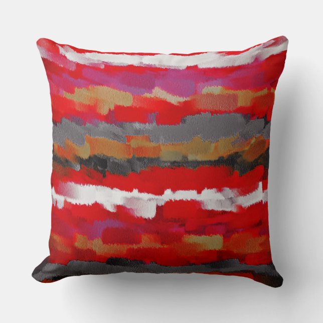 Cojín Decorativo Pintura de tonos rojos y rojos blancos (Anverso)