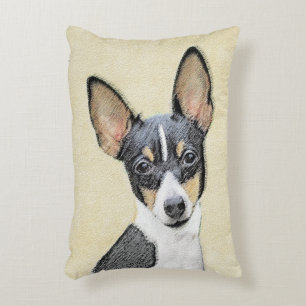 Cojín Decorativo Pintura de Toy Fox Terrier - Arte de Perro Origina
