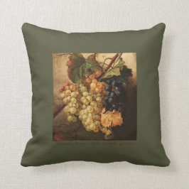 Cojín Decorativo Pintura de uvas vintage otoño verde