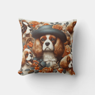 Cojín Decorativo Pintura de Vintage Cavalier King Charles Spaniel