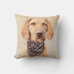 Cojín Decorativo Pintura de Vizsla con cabello alambrado - Arte Per