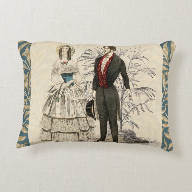 Cojín Decorativo Pintura del matrimonio Boda victoriano de 1844 (Reverso)