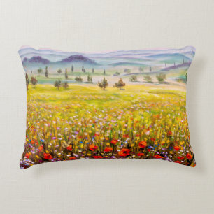 Cojín Decorativo Pintura del paisaje de cipreses toscanos italianos