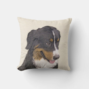 Cojín Decorativo Pintura del perro de montaña bernés - Arte origina