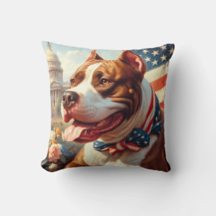 Cojín Decorativo Pintura del Viejo Toro Terrier Americano