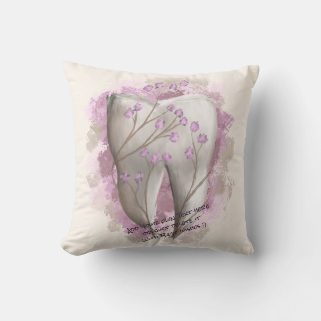 Cojín Decorativo Pintura dental. Dentista, plantilla de asistente d (Anverso)