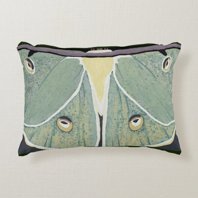 Cojín Decorativo Pintura digital Luna Moth (Anverso)