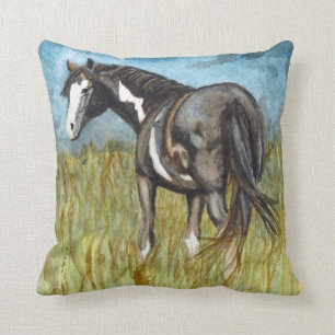 Cojín Decorativo Pintura en blanco y negro, acuarela