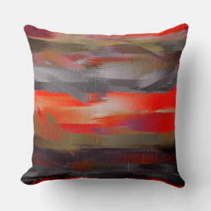 Cojín Decorativo Pintura gris roja abstracta