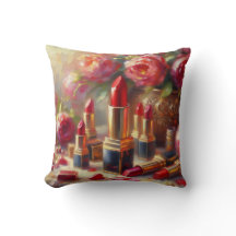 Pintura impresionista con lápiz labial y flores