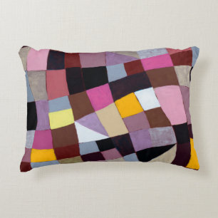 Cojín Decorativo Pintura irregular de la rejilla, con violetas y as