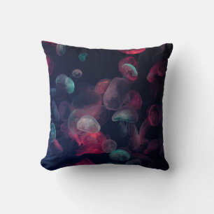 COJÍN DECORATIVO PINTURA JELLYFISH DE COLOR ASORDINADO