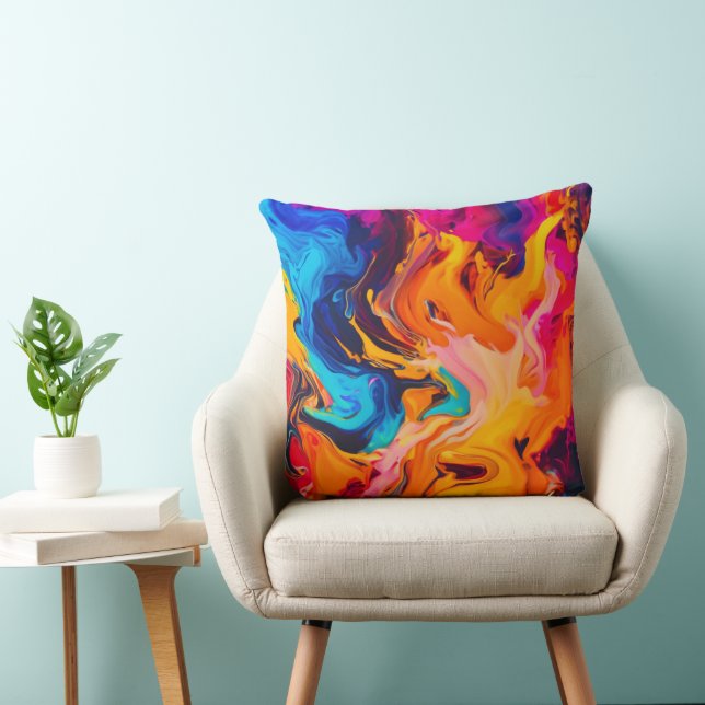 Cojín Decorativo Pintura líquida vibrante (Silla)