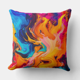 Cojín Decorativo Pintura líquida vibrante