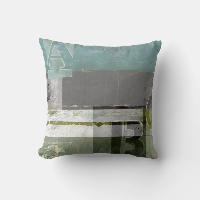 Cojín Decorativo Pintura moderna con letras variadas (Anverso)