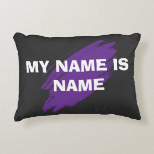 Cojín Decorativo Pintura morada texto personalizado