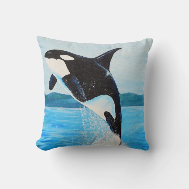Cojín Decorativo Pintura Orca (Anverso)