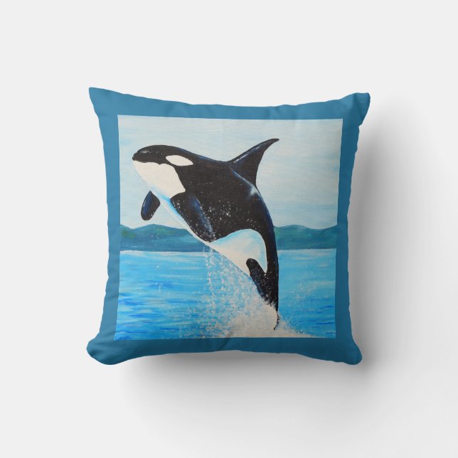Cojín Decorativo Pintura Orca (Anverso)