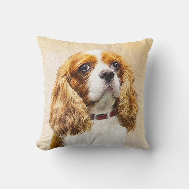 Cojín Decorativo Pintura original del Cavalier King Charles Spaniel (Anverso)