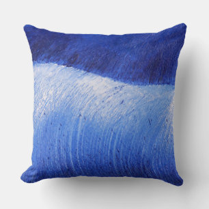 Cojín Decorativo Pintura pintada extracto azul del mar del océano