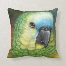 Cojín Decorativo Pintura realista afrontada azul del loro del