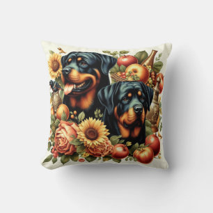Cojín Decorativo Pintura Retro Rottweiler