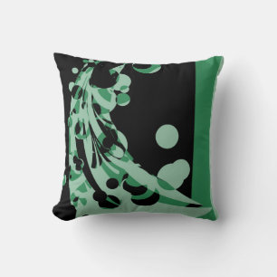 Cojín Decorativo Pintura Retro Verde Azul Negro Resumen Arte