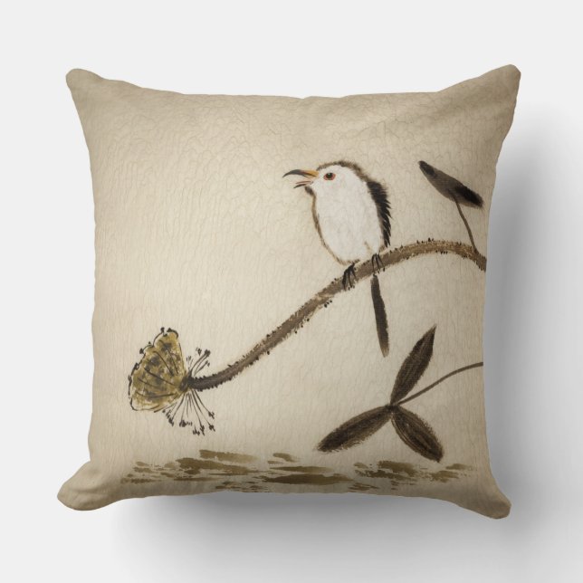 Cojín Decorativo Pintura tradicional china de la tinta con los (Anverso)