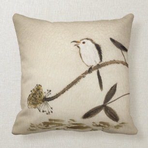 Cojín Decorativo Pintura tradicional china de la tinta con los